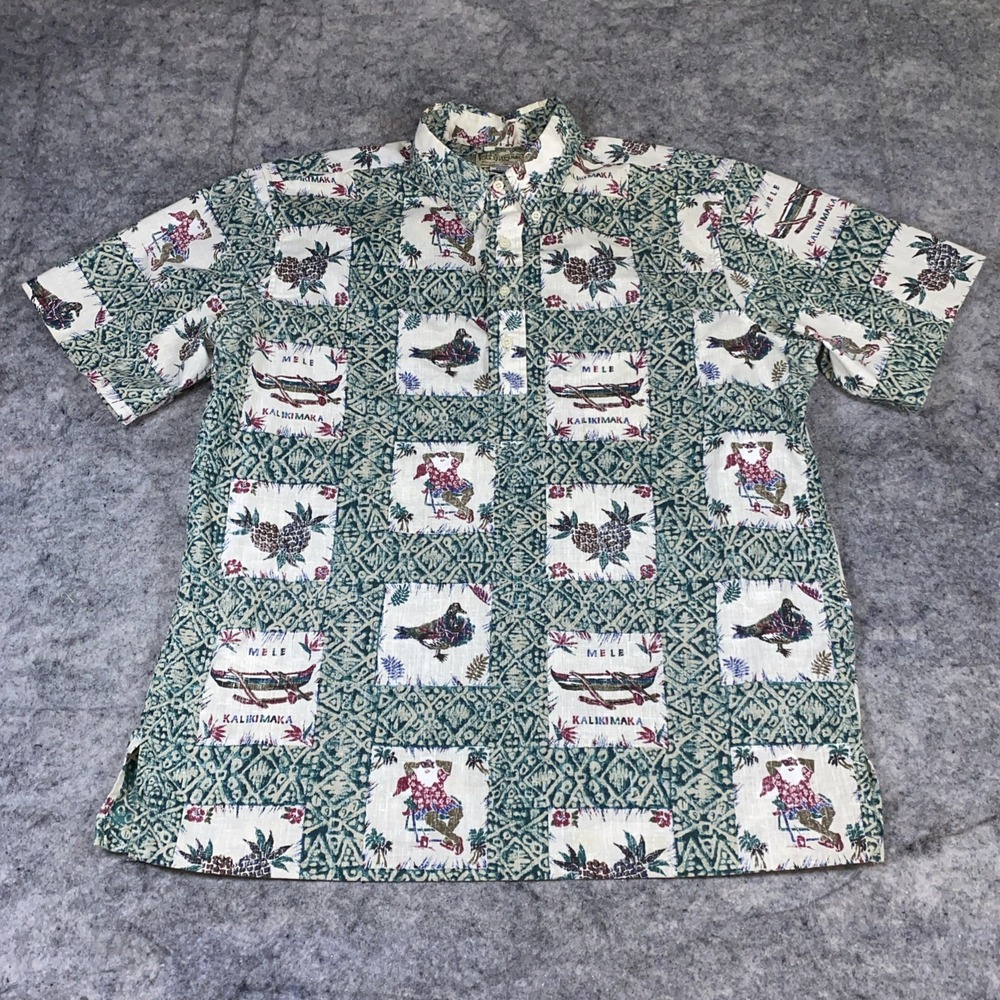 Vtg Reyn Spooner Mele Kalikimaka Men XL Limited Edition Santa Hawaiian Shirt Y2K
